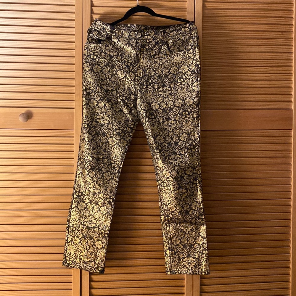Gold printed design pants